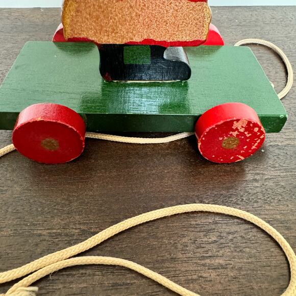 Vintage Santa Claus Pull Toy Wooden Christmas Nostalgic St. Nick - Picture 12 of 15